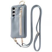 Galaxy S23 オープンレザーケース ショルダーストラップ ポーチ付 m1n1/ライトブルー IS-GS23OLC2/LA
