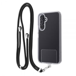 Galaxy A54 ハイブリッドケース ショルダーストラップ付/クリア/ブラック IN-GA54CC2STR9/CMB