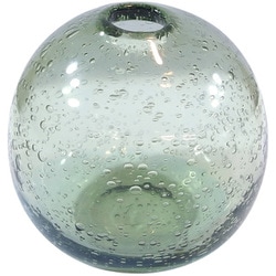 花瓶 手吹きバブルガラスフラワーベース ボールL ガラス オリーブ IN055220