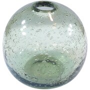 花瓶 手吹きバブルガラスフラワーベース ボールL ガラス オリーブ IN055220