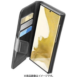 Book Agenda Galaxy S23 Ultra用 スタンド付レザー調手帳型ケース ブラック BOOKAG2GALS23UK
