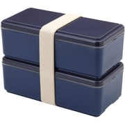 お弁当箱 GEL-COOL square W 2段 1000ml ネイビー [ランチボックス 保冷剤一体型 square W ネイビー]