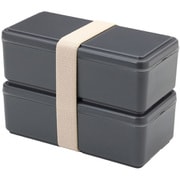 お弁当箱 GEL-COOL square W 2段 1000ml グレー [ランチボックス 保冷剤一体型 square W グレー]