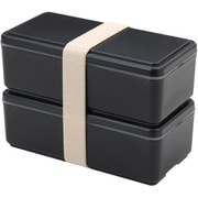 お弁当箱 GEL-COOL square W 2段 1000ml ブラック [ランチボックス 保冷剤一体型 square W ブラック]