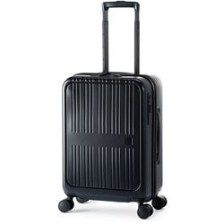 スーツケース Pitaflat フロントオープン 旅行日数目安：3～4泊 37L TSAロック搭載 機内持ち込み可 静音キャスター PIF-8810-18 ブラック