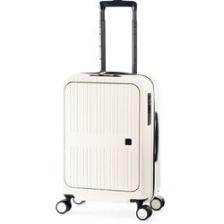 スーツケース Pitaflat フロントオープン 旅行日数目安：3～4泊 37L TSAロック搭載 機内持ち込み可 静音キャスター PIF-8810-18 バニラ