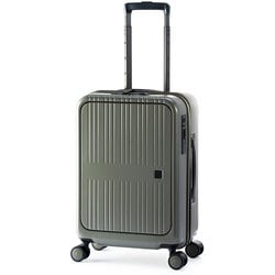 スーツケース Pitaflat フロントオープン 旅行日数目安：3～4泊 37L TSAロック搭載 機内持ち込み可 静音キャスター PIF-8810-18 スチールオリーブ