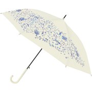 晴雨兼用傘 ニフティフラワー JK-142 花と鳥 アイボリー