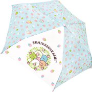 子供用折りたたみ傘 すみっコぐらし ミント 53cm 手開き式 6本骨 安全ろくろ仕様 90418