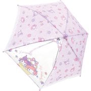 子供用傘 ビニール傘 マイメロディ&クロミ パープル 40cm 手開き式 6本骨 60038