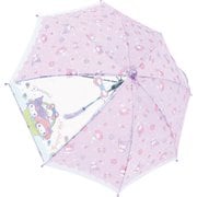 子供用傘 ビニール傘 マイメロディ&クロミ パープル 45cm 手開き式 8本骨 70120