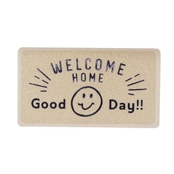 PVC エンボスマット スマイル GoodDay アイボリー IN054766