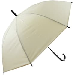 ビニール傘 POE エンボス カラー無地 58cm ジャンプ式 グラスファイバー骨（親骨） タン 2054