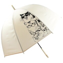 ビニール傘 cat dome（キャットドーム） 65cm 手開き式 ドーム型 ベージュ 2056