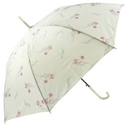 長傘 婦人用 Tendre fleur（タンドルフルール） 58cm ジャンプ式 グラスファイバー骨（親骨） オフホワイト 2075