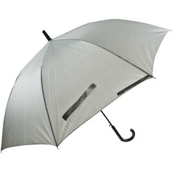 長傘 紳士 ストライプ FRP骨 65cm ジャンプ式 グラスファイバー骨（親骨） グレー 3366
