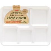 紙皿 3枚入 仕切り付 大サイズ さとうきびのお皿