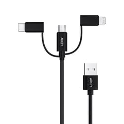 Impulse 3-in-1 USBケーブル Type-A to Lightning/Type-C/micro USB 1m ブラック MFi認証 CB-BAL9-BK