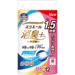 エリエール 消臭+トイレットティシュー 芯からしっかり香る フレッシュクリアの香り たっぷり長持ち（ダブル） 12ロール