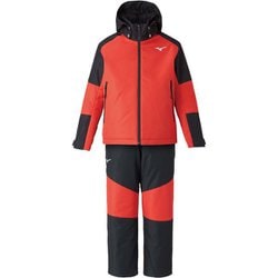 ブレスサーモ ミズノスノーソリッドスーツ MIZUNO SNOW Jr.SUIT SOLID Z2MGA955 76 レッド×ブラック 120サイズ [スキーウェア 上下セット ジュニア]