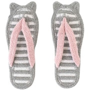 14223546062 [スリッパ コットンサンダル アニマル 耳付き ハンドメイド ネコ]
