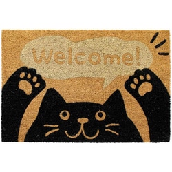 玄関マット 屋外兼用 コイヤー 40×60cm 黒猫 12618092003