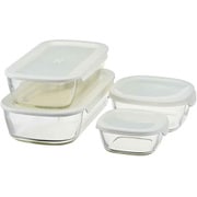 KSTL-4004-OW [ハリオ 保存容器 250ml 600ml 900ml 1.4L スタッキング耐熱ガラスコンテナ 4個セット]