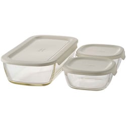 ハリオ 保存容器 250ml 900ml スタッキング耐熱ガラスコンテナ S 3個セット KSTL-S-2508-OW