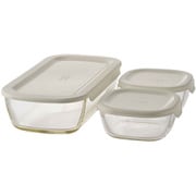 KSTL-S-2508-OW [ハリオ 保存容器 250ml 900ml スタッキング耐熱ガラスコンテナ S 3個セット]