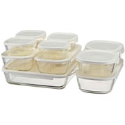 HKOZ-1002-OW [ハリオ 保存容器 250ml 600ml 900ml 1.4L 2L スタッキング耐熱ガラスコンテナ スクエア 10個セット]