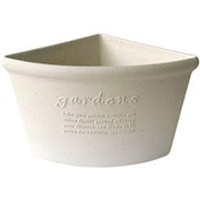 植木鉢 コーナーエコポット 古紙入り 幅36×奥行26.5×高さ21.8cm ホワイト