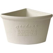 植木鉢 コーナーエコポット 古紙入り 幅27×奥行20×高さ16.4cm ホワイト