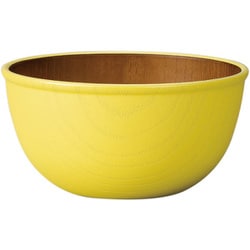 ボウル 15cm L isso ecco 木目調 プラスチック イエロー 678275