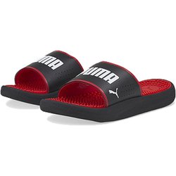 SOFTRIDE ソフトライド マッサージ スライド サンダル 383062 03 Puma Black-Puma White-High Risk Red 27cm [サンダル メンズ]