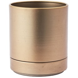 植木鉢 MC円柱メタルECOポット 受け皿付き 直径10cm アンティークゴールド 3200026AGL