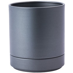 植木鉢 MC円柱メタルECOポット 受け皿付き 直径10cm クールグレー 3200026CGY