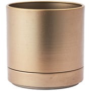 植木鉢 MC円柱メタルECOポット 受け皿付き 直径12cm アンティークゴールド 3200027AGL