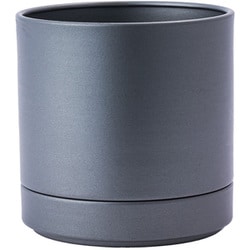植木鉢 MC円柱メタルECOポット 受け皿付き 直径12cm クールグレー 3200027CGY