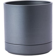 植木鉢 MC円柱メタルECOポット 受け皿付き 直径12cm クールグレー 3200027CGY