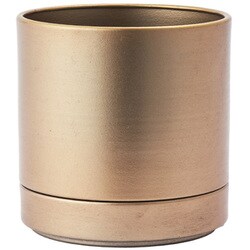植木鉢 MC円柱メタルECOポット 受け皿付き 直径15cm アンティークゴールド 3200028AGL