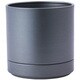 植木鉢 MC円柱メタルECOポット 受け皿付き 直径15cm クールグレー 3200028CGY