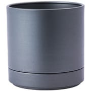 植木鉢 MC円柱メタルECOポット 受け皿付き 直径15cm クールグレー 3200028CGY