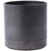 植木鉢 MC円柱メタルECOポット 受け皿付き 直径15cm ダークブラック 3200028DBK