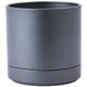 植木鉢 MC円柱メタルECOポット 受け皿付き 直径17cm クールグレー 3200029CGY