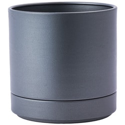 植木鉢 MC円柱メタルECOポット 受け皿付き 直径17cm クールグレー 3200029CGY