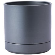 植木鉢 MC円柱メタルECOポット 受け皿付き 直径17cm クールグレー 3200029CGY