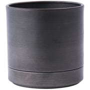 植木鉢 MC円柱メタルECOポット 受け皿付き 直径17cm ダークブラック 3200029DBK