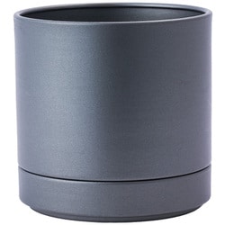 植木鉢 MC円柱メタルECOポット 受け皿付き 直径19cm クールグレー 3200030CGY