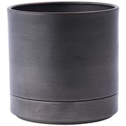 植木鉢 MC円柱メタルECOポット 受け皿付き 直径19cm ダークブラック 3200030DBK