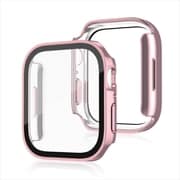 TCAWGC-SQ40RG [Apple Watch 40mm スクエアタイプ 耐衝撃ケース カバー ガラスフィルム 一体型 画面保護 全面保護 ローズゴールド]